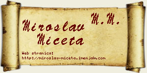 Miroslav Mičeta vizit kartica